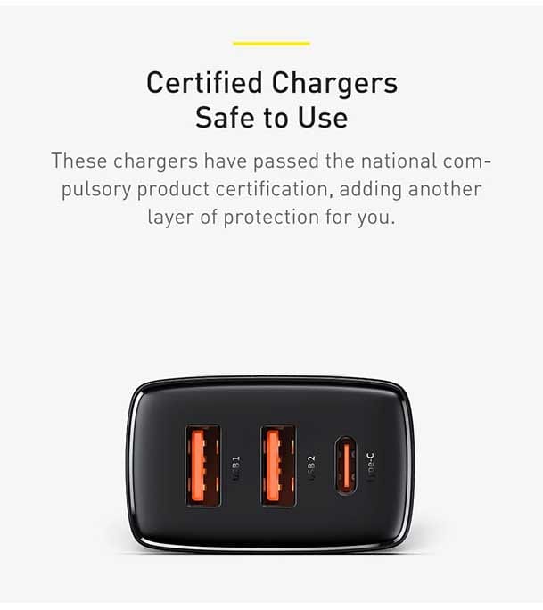 Baseus Compact Quick Charger 2U+C 30W EU Black