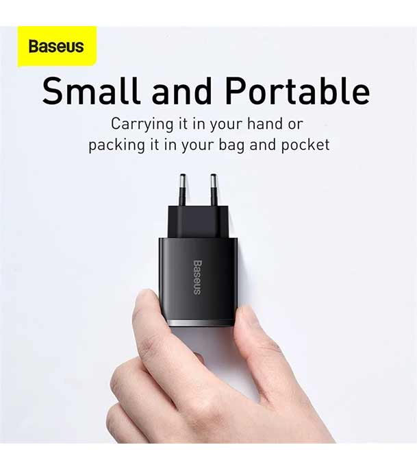 Baseus Compact Quick Charger 2U+C 30W EU Black