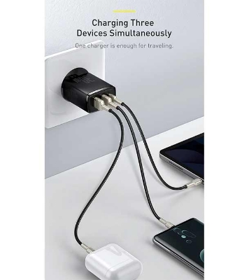 Baseus Compact Quick Charger 2U+C 30W EU Black