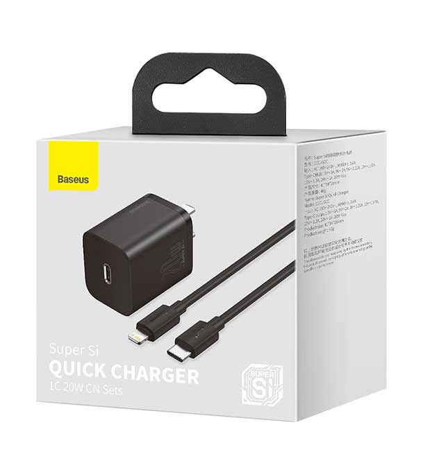 Picture of Baseus Super Si Quick Charger 1C 20W CN Sets Blue（With Superior Series Fast Charging Data Cable Type-C to iP PD 20W 1m Blue）