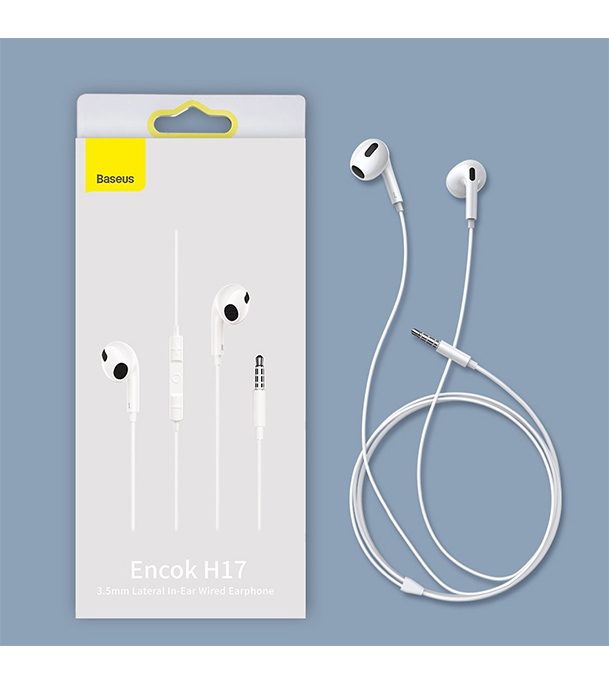 Baseus Encok 3.5mm lateral in-ear Wired Earphone H17 White 