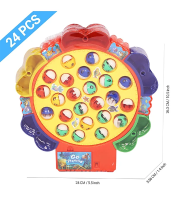 Picture of Fishing Game Toy For Kids 15/24 Fishes. With 4 Pcs Fishing Stick To Catch Fish