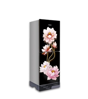 Buy VISION Glass Door Refrigerator RE-142 Liter Lotus Flower Top Mount at Best Price in Bangladesh