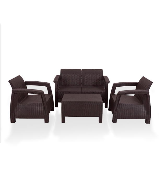 Caino Sofa 4 Pcs Set W/O Foam Black (TEST) 
