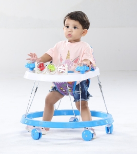 Show details for Smile Baby Walker - Cyan Blue & White Smile Baby Walker - Cyan Blue & White