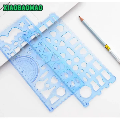 Picture of 2 Pieces Different Shapes Template Ruler/ Spirograph Ruler / Geometric Drawing