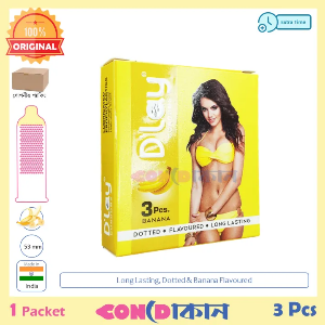Show details for D'Lay Long Lasting Dotted Banana Flavoured Condom 1 Pack (3 Pcs) D'Lay Long Lasting Dotted Banana Flavoured Condom 1 Pack (3 Pcs)