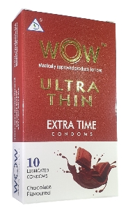 Show details for WOWCondom Ultra Thin Extra Time Chocolate Condom for Men 10pcs Pack | India WOWCondom Ultra Thin Extra Time Chocolate Condom for Men 10pcs Pack | India