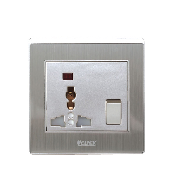 Buy Click-ART-3 Pin Universal Socket With Switch 13A Online at Best Price