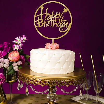 Add Charm to Your Cake with Happy Birthday Cake Topper - (Pack of 1 Pcs)