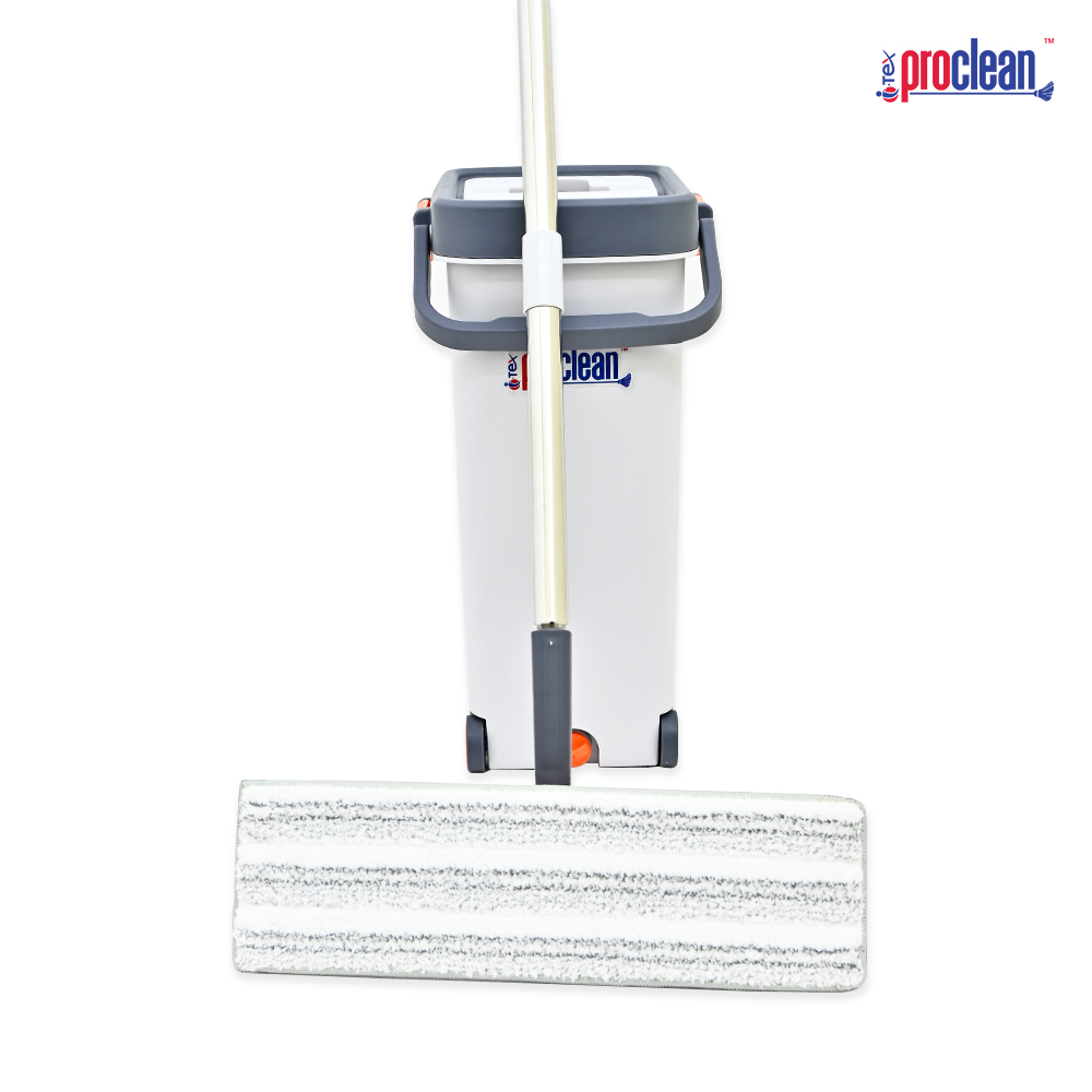 Picture of Premium Flat Mop FM-2012 ,Plastic Flat Mop Bucket Wet 
and Dry Use, Comfortable Durable Grip Pour Handle Suitable
for Indoor and Outdoor Use