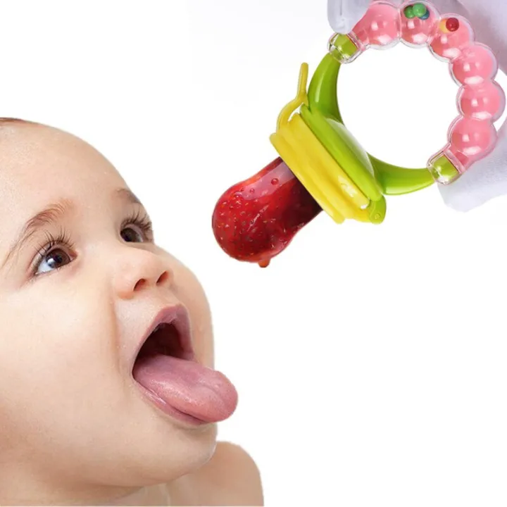 Picture of Baby Fruit Feeder Pacifier Teething Toys Fresh Food Feeder Infant Fruit 
Teething Toy Silicone Pouches for Toddlers Kids Boy Girl