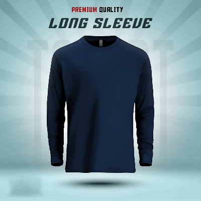 Buy Men's Full Sleeve Solid T-Shirt- Navy at Best in Bangladesh