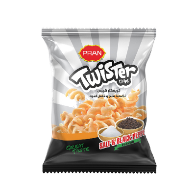 Buy PRAN Twister Chips(Salt & Black Pepper)  Online at Best Price