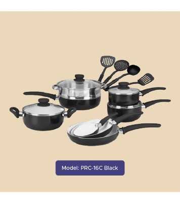 Buy Gazi Non-Stick Cookware Set PRC-16C Black Online at Best Price