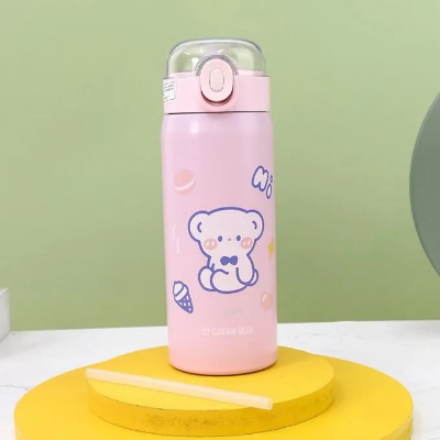 Buy 500ml Cartoon Animal Pattern Stainless Steel Water Bottle for Kids   at Best Price In Bangladesh 