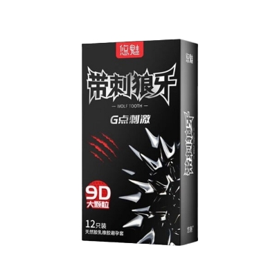 Picture of Wolf Tooth 9D Large Dots Condom for Men Women G Dot Stimulation Spike With Nubs 12pcs Pack | Brand- G POINT