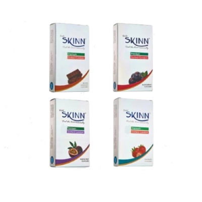 Picture of BAJC Skinn 3pcs x4 Pack Combo Premium Dotted Condom for Men Passion Fruit, Strawberry, Blackcurrant, Chocolate Flavor | India | Wedding, Honeymoon, Valentine Couple Combo Pack