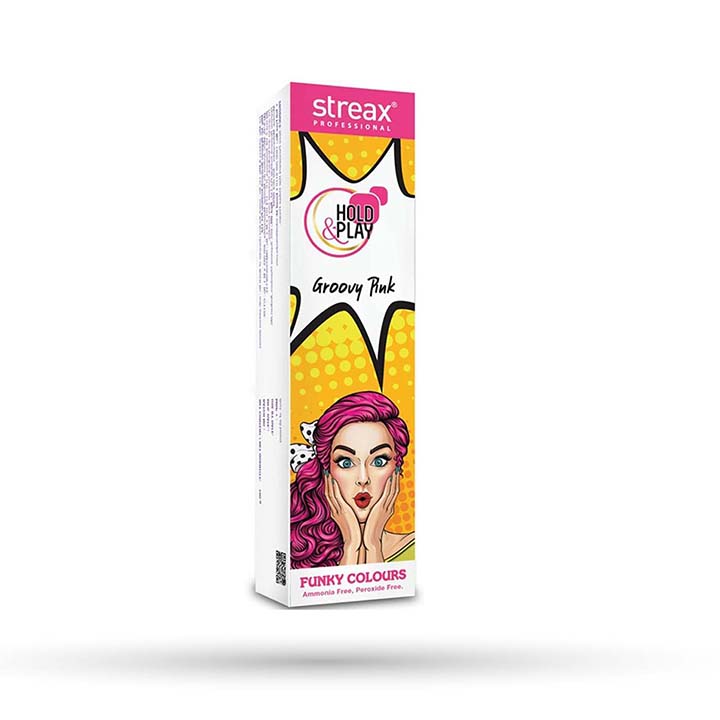 Picture of Streax Professional Hold and Play Funky Hair Colour Groovy Pink | 100gm