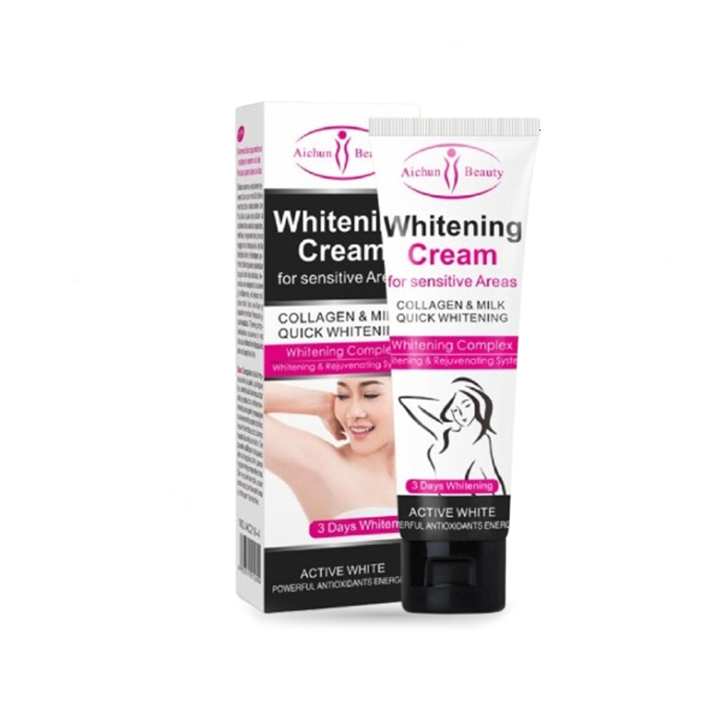 Picture of AICHUN BEAUTY Quick Whitening Cream for Sensitive Areas 50ml Collagen and Milk Complex Whitening and Rejuvenating Body Skin Make-Up Cosmetic