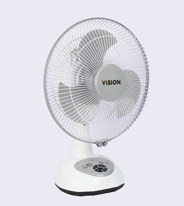 Buy VISION Rechargeable Table Fan 12" White With USB Charger at Best PRice 