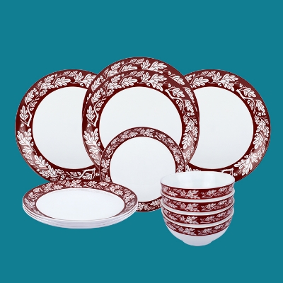 Buy 12 Pcs Round Dinner Set-Crimpson at Best Price in Bangladesh