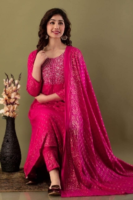 Picture of Three piece/ Salwar Kameez/ Cotton salwar kamiz