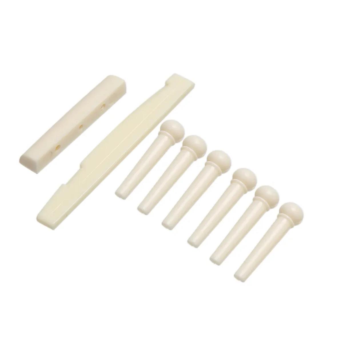 Picture of Guitar Bridge Pin, Guitar Saddle, Guitar Nuts, Acoustic Guitar Parts, High Quality, White