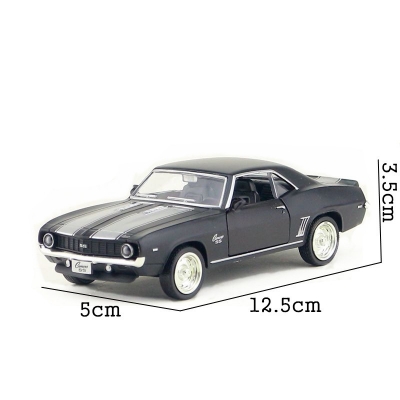 Picture of 1/36 USA 1969 SS Alloy Die Cast Toy Cars Vintage Matte Black Metal Model Collection Toys Car