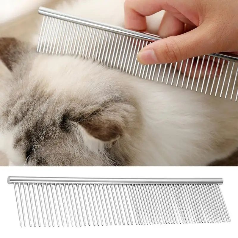 Picture of Light Aluminum Pet Comb Undercoat Removal Comb Long Hair Grooming Comb Tooth Pet Knot Removing Comb Stainless Steel Trimmer Comb