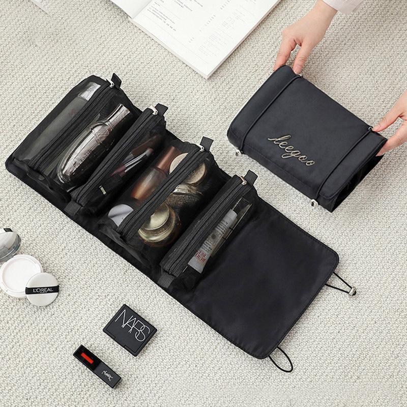Picture of 4PCS in 1 Travel Cosmetic Bag For Women Zipper Mesh Separable Cosmetic Pouch