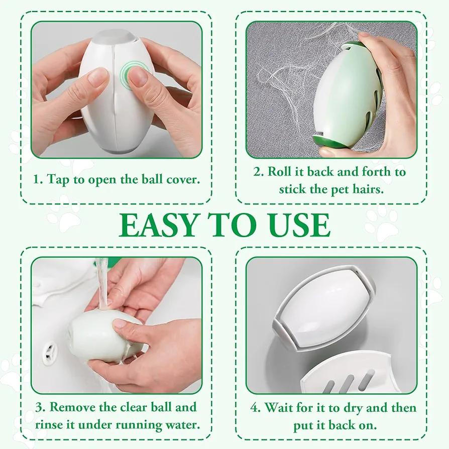 Picture of Washable Reusable Lint Roller Ball - Mini Travel Lint Roller for On The Go, Extra Sticky Pet Hair Removal Tool for Clothes Dog Cat Hair Remover