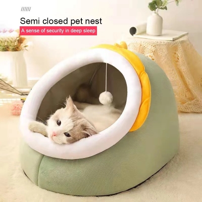 Picture of Sweet Cat Bed Warm Pet Basket Cozy Kitten Lounger Cushion Cat House Tent Very Soft Small Dog Mat Bag For Washable Cave Cats Beds