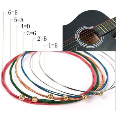 Picture of Acoustic Guitar Strings Guitar Strings One Set 6pcs Rainbow Colorful