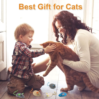 Picture of Interactive Plush Mouse Cat Toys For Kitten Pet Playing Scratch Simulation Animal