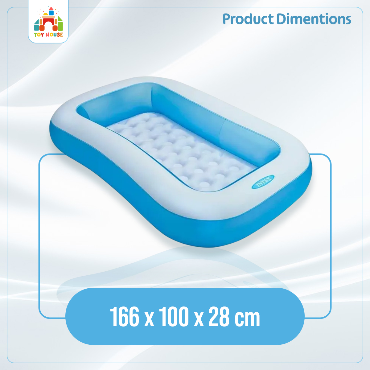 Buy Intex 57403Np Large Rectangular Baby Pool With Inflatable Floor (166Cm X 100Cm X 28Cm)- Blue at Best Price In Bangladesh