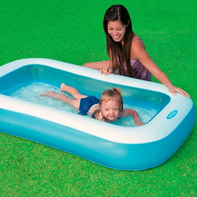 Buy Intex 57403Np Large Rectangular Baby Pool With Inflatable Floor (166Cm X 100Cm X 28Cm)- Blue at Best Price In Bangladesh