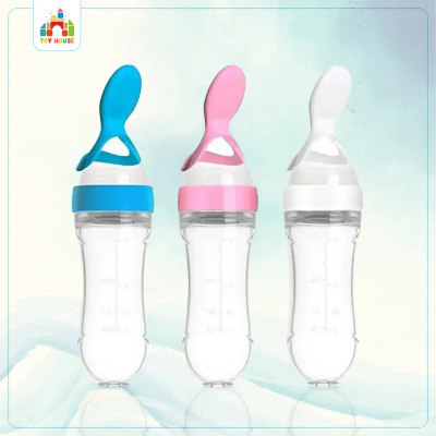 Buy 90ml Baby Feeder Food Dispensing Spoon Bottle Silicone Squeeze Juice Cereal Food at Best Price In Bangladesh