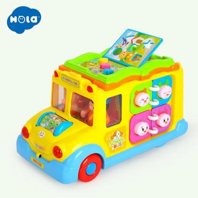 Buy Hola Children Electric School Bus Music Car Including 8 Games and Animal Calls Early Educational Toys at Best Price In Bangladesh
