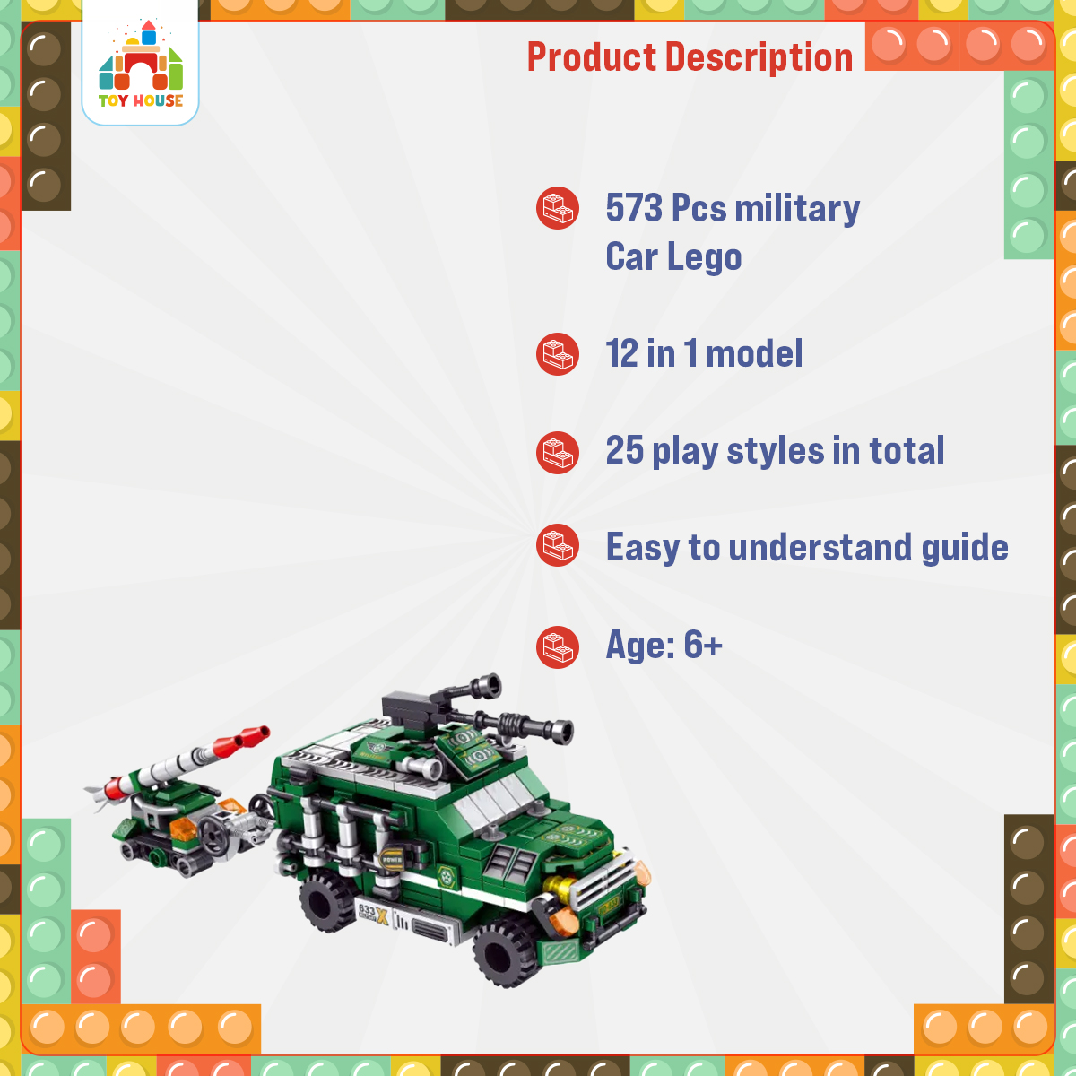 Buy Panlos 573 Pcs Military 12 in 1 City Building Block for Kids 25 Play Style at Best Price In Bangladesh