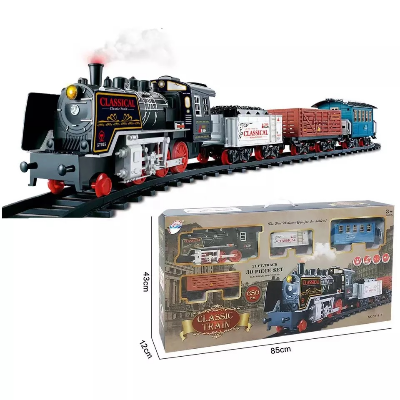 Buy 2022 new product Light electric track steam train hot selling track toys set classic electric train with steam 650 cm orbit train toys set at Best Price In Bangladesh