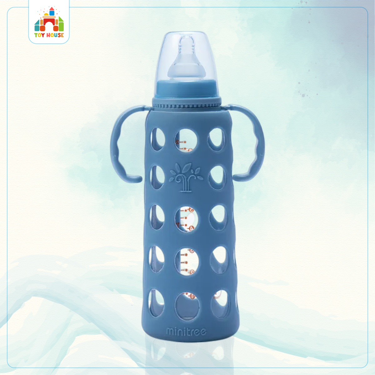 Buy Minitree 240ml Glass Regular -Neck Feeding Bottle With Handle Blue at Best Price In Bangladesh