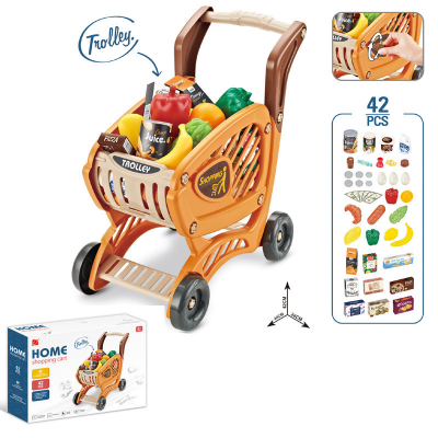 Buy Children's Simulation Supermarket Shopping Cart Set Lighting Music Fruit And Vegetable cart toy trolley Family Toys 2023 at Best Price In Bangladesh