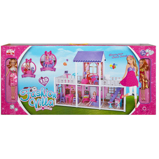 Buy Fashion Villa Barbie Doll House Two Story Doll house with 3 Dolls & Furniture Gift for Girl Big Size at Best Price In Bangladesh