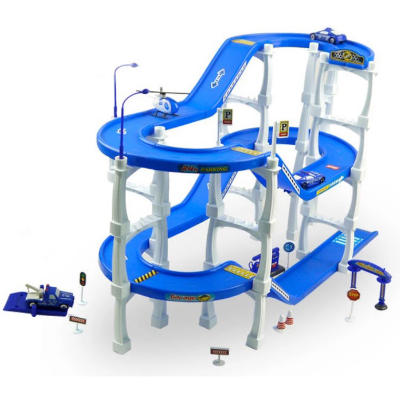 Buy Car Racing Set Parking Set Toy for Kids with 3 Cars and a Helicopter at Best Price In Bangladesh