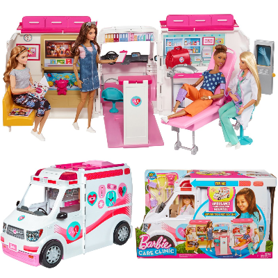 Buy Barbie Care Clinic Playset ​​​ with more than 20 accessories Emergency transforms into a hospital of more than 2 feet with lights and sounds-FRM19 at Best Price In Bangladesh