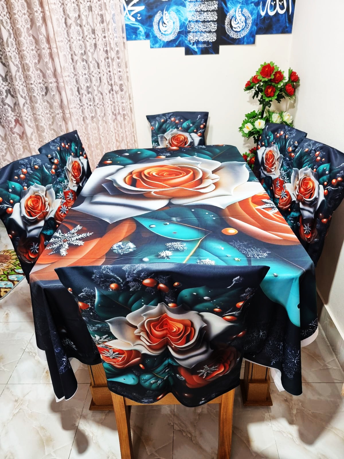 Buy china-premium-3d-print-table-cloth-set-bk-7544 at Best Price In Bangladesh