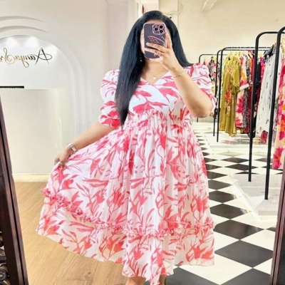 Picture of Attractive Stylish Women Premium-Quality Long Dress One Piece Tops For Girls Long Kurti Linen Fabric/girls(2047)