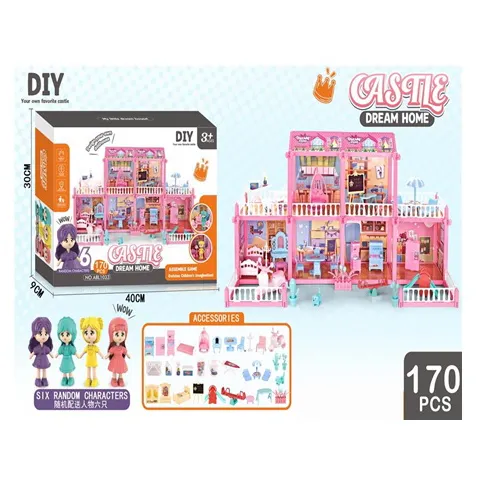 Buy DIY dream villa furniture set with 6 girls dollhouse at Best Price In Bangladesh