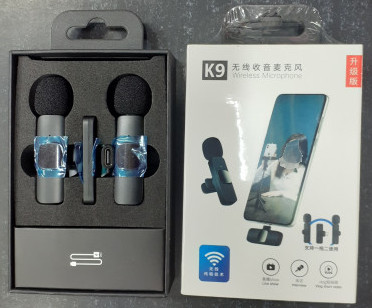 Picture of K9 Wireless Dual Microphone Professional Lapel Lavalier Microphone Remove Noise For Тур с